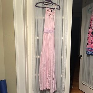 Lauren James pink maxi halter dress medium